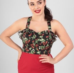 NWT Collectif Strawberry Fields Top